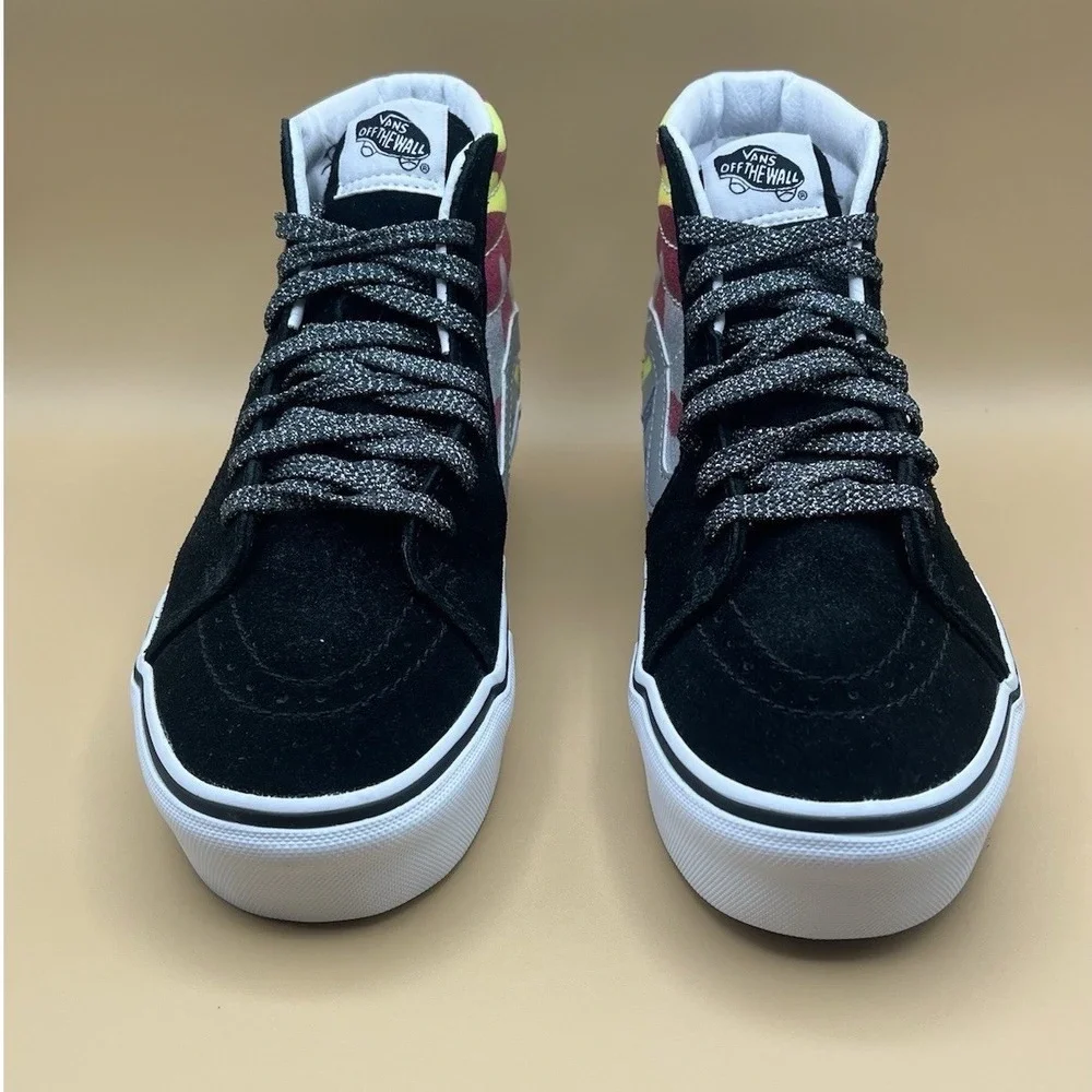 Vans Sk8-Hi Black Camo Glitter High‎ Top Shoes - Women's Size 7 Used